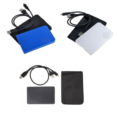 CableVantage 2.5'' Inch Sata USB 2.0 Hard Drive HDD Enclosure Black Blue Silver