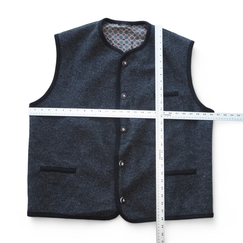 Chaleco de caza clásico 100 % lana gris para hombre C&A Dalsasso Original Janker 56 Foto 4 de 4