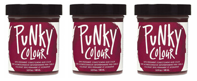 3 X Jerome Russell Punky Colour Semi-Permanent Hair Color 1442 Red Wine
