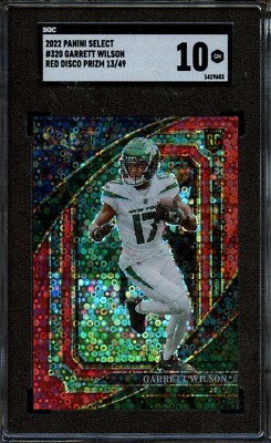 2022 Panini Garrett Wilson Red Disco Suite Level /49 Rookie SGC 10