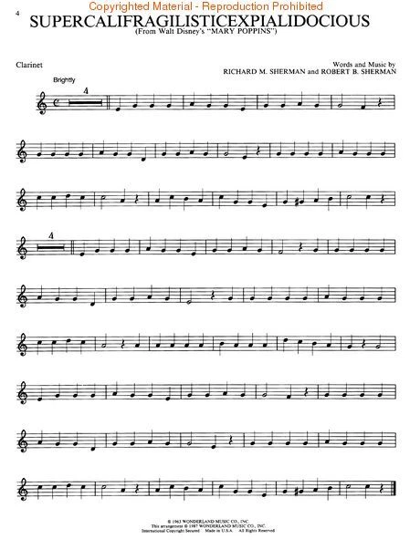 Easy clarinet music outlet