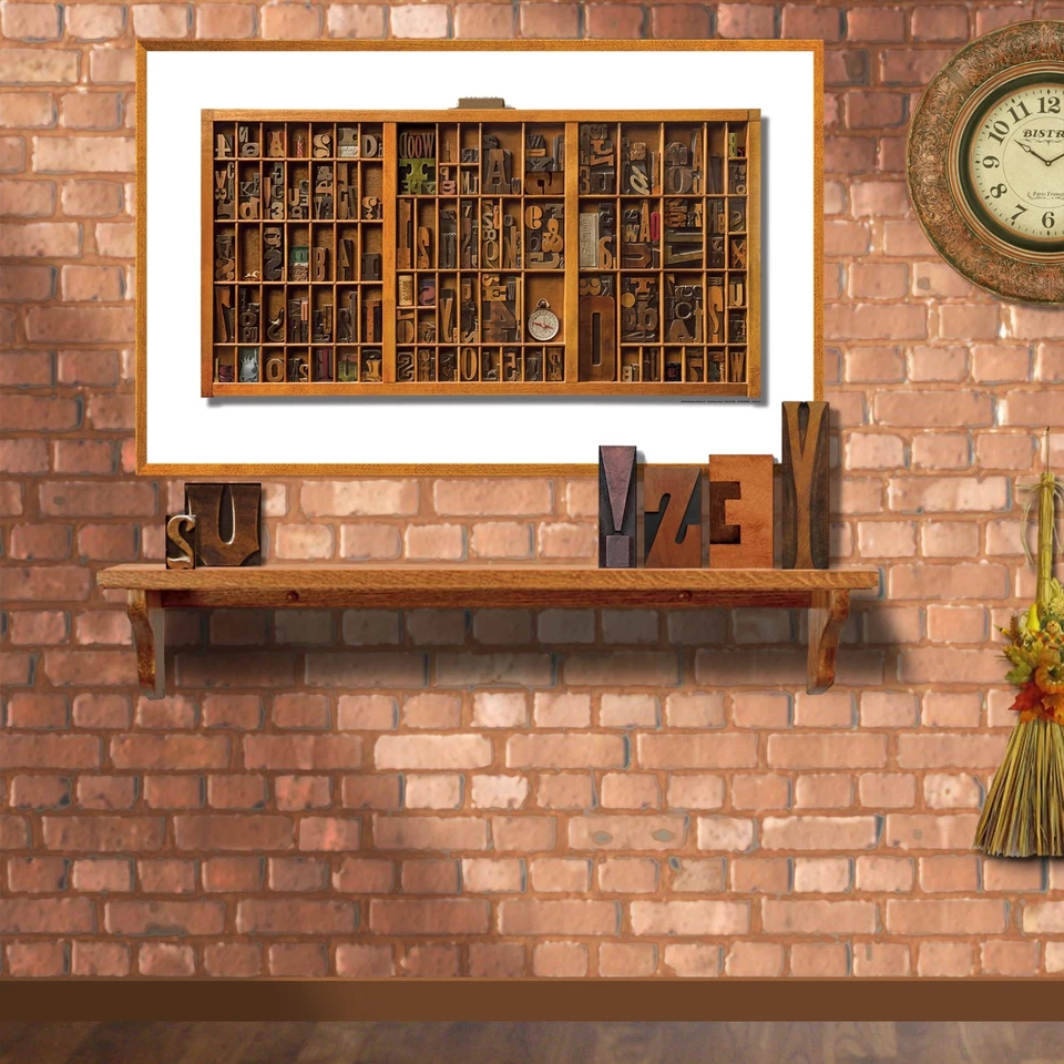 ART PRINT: NEWEST! Actual Size Lg. Hamilton Wood Type Drawer Art PRINT - Image 4 of 4