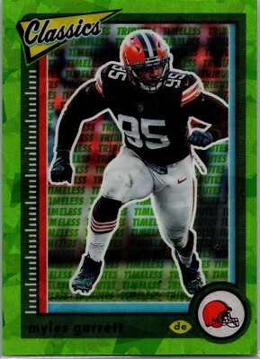 2022 Panini Classics - Myles Garrett #24 Timeless Tributes Premium Edition Green