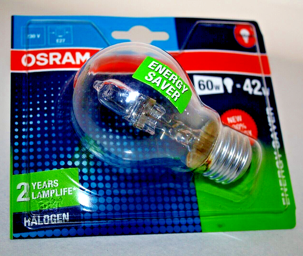 3X Osram E27 Classic A Halogen 42W(~60W) 2000H 230V 64543ES Dimmbar!-Kein Led-image