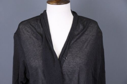 Sarah Pacini Gray Mesh Lagenlook Wrape Cape Cardigan Sweater One Size - Picture 3 of 16