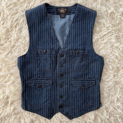 RRL インディゴ ワークベスト 万能アイテム RRL WABASH STRIPE