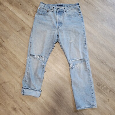 Rare Vintage Levi s 501 Made & Crafted Premium Selvedge Denim 30x28 Distressed