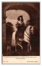 Equestrian Portrait by Sir John Everett Millais / Sir Edwin Landseer Postcard Z4