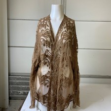 Sundance Freesia Bloom Kimono Jacket Women's Size L Brown 100891