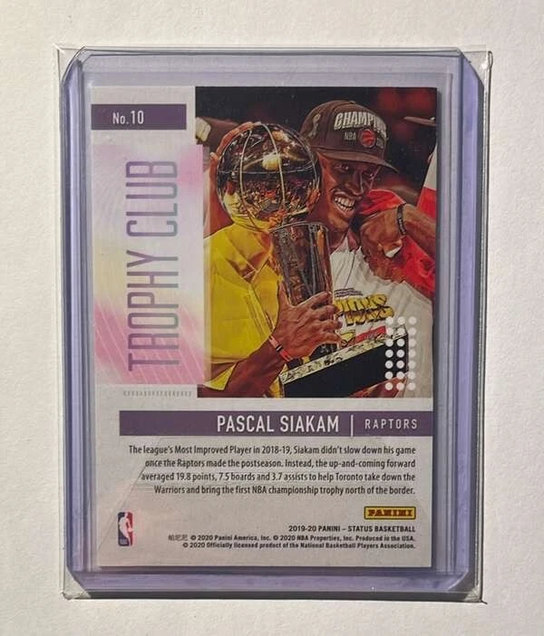 2019-20 Panini Status Trophy Club Green 10 Pascal Siakam /49 Raptors Champion - Image 2 of 2