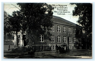 #ad #ad Muskegon Business College MI Michigan 1913 Postcard B7 $19.99