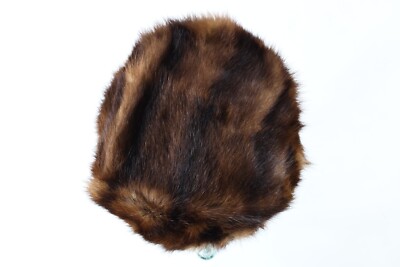 Vintage 40s 50s Streetwear Genuine Fur Pillbox Hat Cap Brown  display picture 1