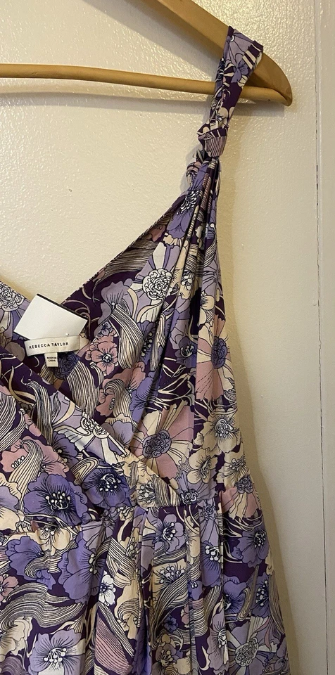 Платье миди Rebecca Taylor Poppy Field Lavender с искусственным запахом размер 10 - Изображение 3 из 4