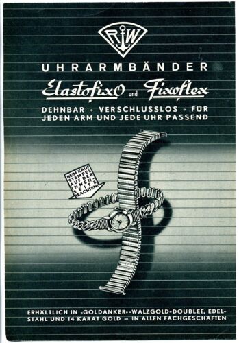 Rodi--Uhrarmbänder--Elastofixo und Fixoflex--Werbung von 1956-- - Bild 1 von 1