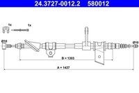 ATE Bremsseil Seilzug Feststellbremse 24.3727-0012.2 FüR 166 Alfa Spark 936A3A__