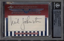 2010 Sports Icons Neil Johnston Search for Sholess Joe Cut Auto HOF BGS /5