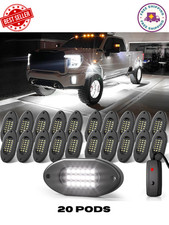 Rock Lights for Trucks 6000K White LED Rock Lights Kits 20 Pods Pure White