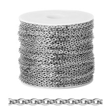 66FT Stainless Steel Chains Bulk for Jewelry Making 2mm Cable Chains Roll