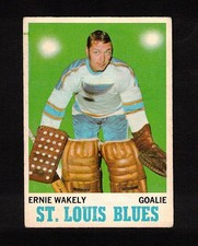 1970-71 ERNIE WAKELY #97 ROOKIE OPC St. Louis NHL & WHA Star GOALIE Hockey Card. rookie card picture