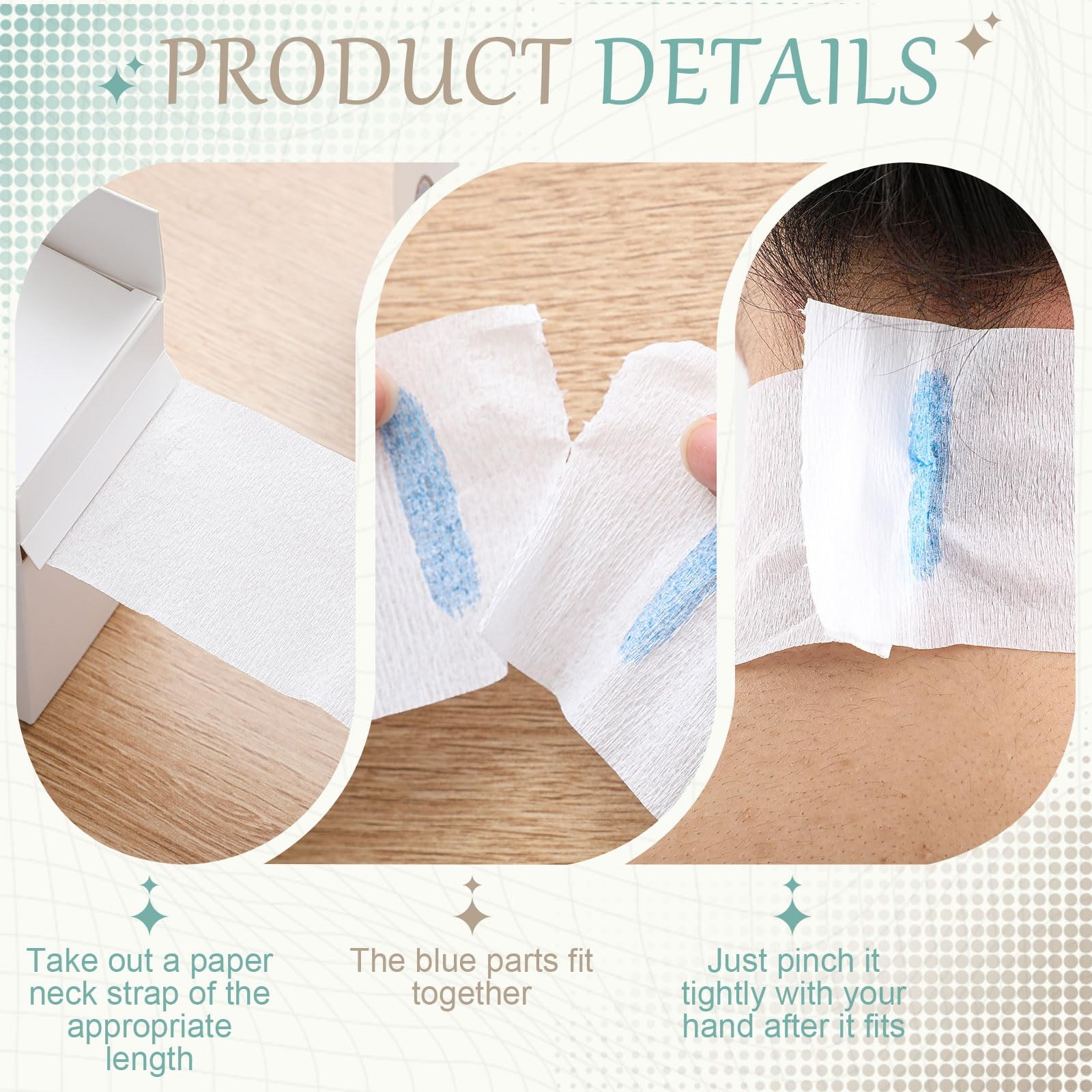 5 Rolls Barber Paper Neck Strips with Hanging Dispenser Professional Stretchy...