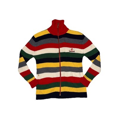 Roberta di Camerino Sweater Womens 150-14 (XS) Striped knit Full Zip Italy