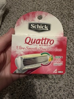 NOS 2009 SEALED Schick Quattro For Women Ultra Smooth 4 Cartridges ALOE &VITAMIN