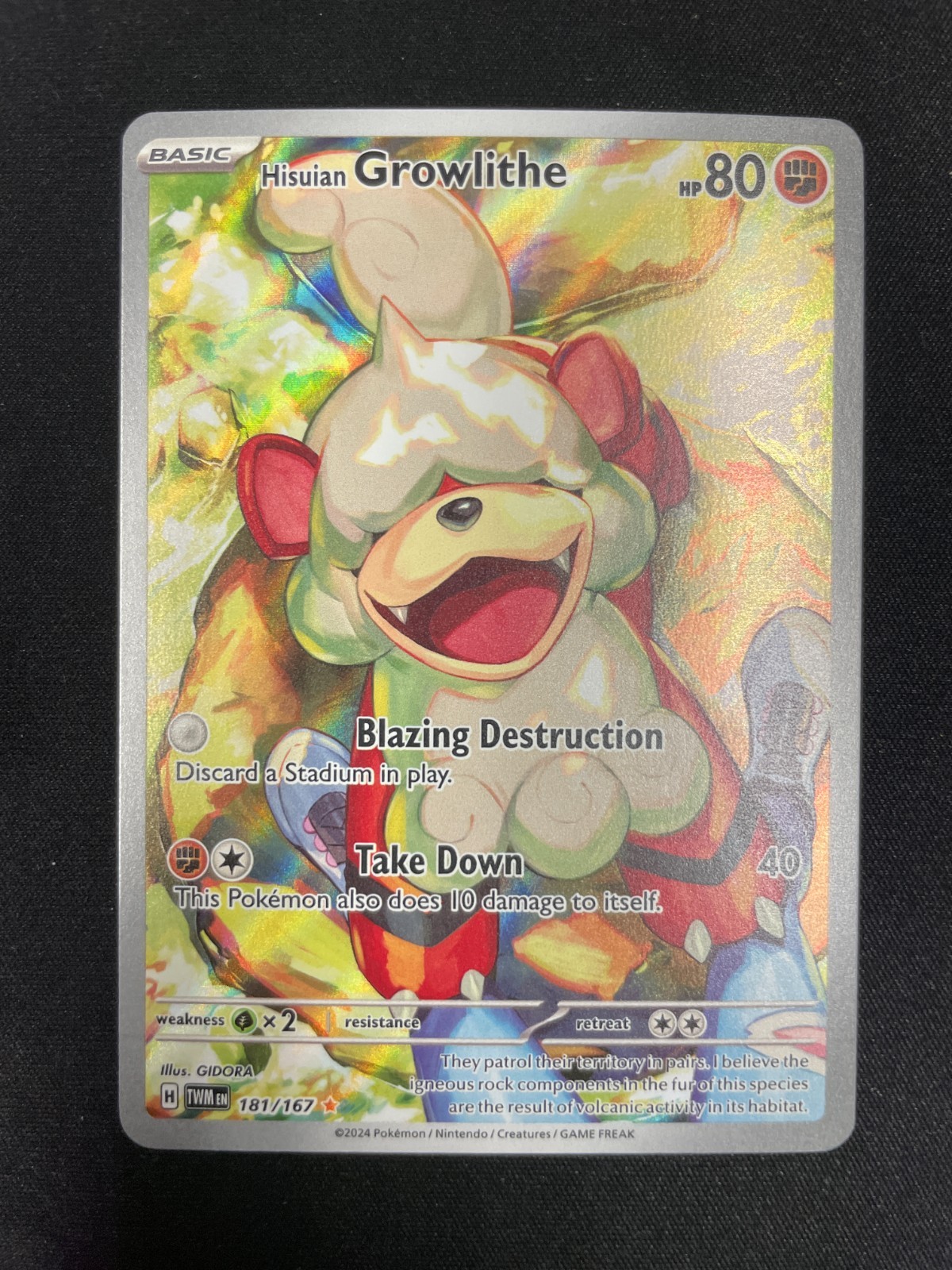 Hisuian Growlithe 181/167 I.R. Mint Condition - S&V Twilight Masquerade