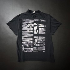 Y2k Jesus T Shirt Adult Large Black Spellout Graphic Religion Tee Faded 2000s