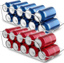 Soda Can Organizer and Dispenser for Refrigerator/Pantry - Fridge Kitchen 2pk