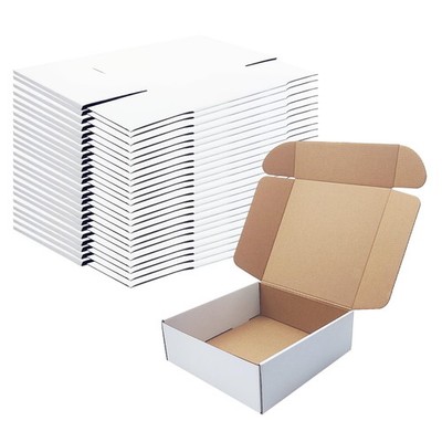 9x9x3 Inches White Shipping Boxes Set of 25，Cardboard Boxes Recyclable Corrug...