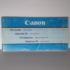 Vintage Canon FD Manual Lenses Instructions Booklet Guide 1980s