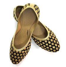 Women Mojari Jutti Traditional Punjabi Handmade Shoes US Style yellow shoes