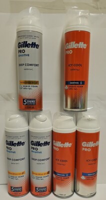 gillette Pro Rasierschaum 250ml x 3 Dosen oder x 6 Dosen - eiskalt kühl oder empfindlich