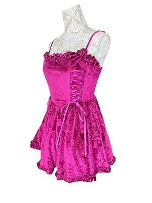 Dolls kill Sugar Thrillz Sweet Icing Corset Dress Raspberry Pink SIZE SMALL  | eBay
