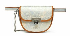 Desigual Akela Nylon Belt Bag Gürteltasche Gürtel Tasche Plateado Silber Beige