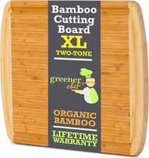 18 Inch Extra Large Bamboo Cutting Board with Lifetime Replacements - Wood XL...
