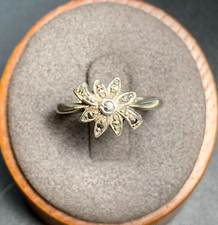 Vintage Sterling Silver 925 Minimalist Sunflower Band 1.75mm Ring Size 6.5 Fit