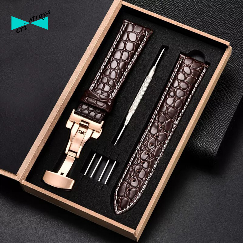 Taport® Orologio al quarzo con gattini, con cinturino nero in pelle e batteria di ricambio, in confezione regalo