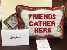 C & F Enterprises Handmade Christmas Pillow, Newman Marcus, New!