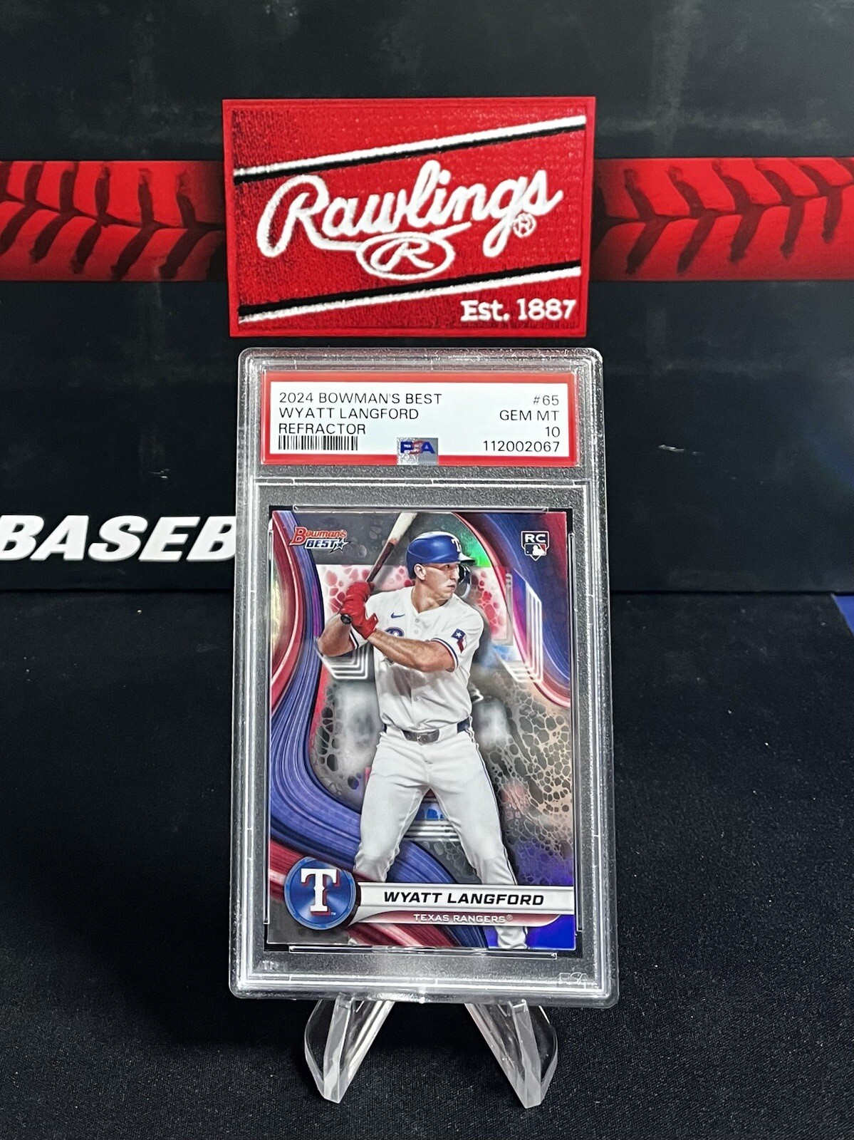2024 Bowman’s Best Wyatt Langford Refractor #65 PSA 10 Rookie RC Rangers