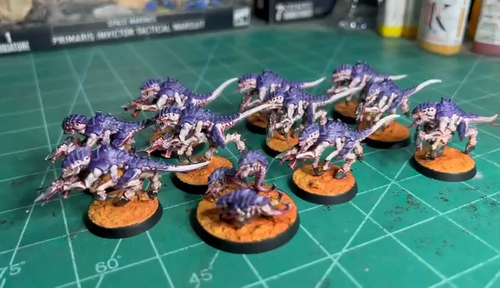 40K Termagants X10 Ripper X1 Leviathan Tyranid Warhammer Miniatures Dipinto - Foto 8