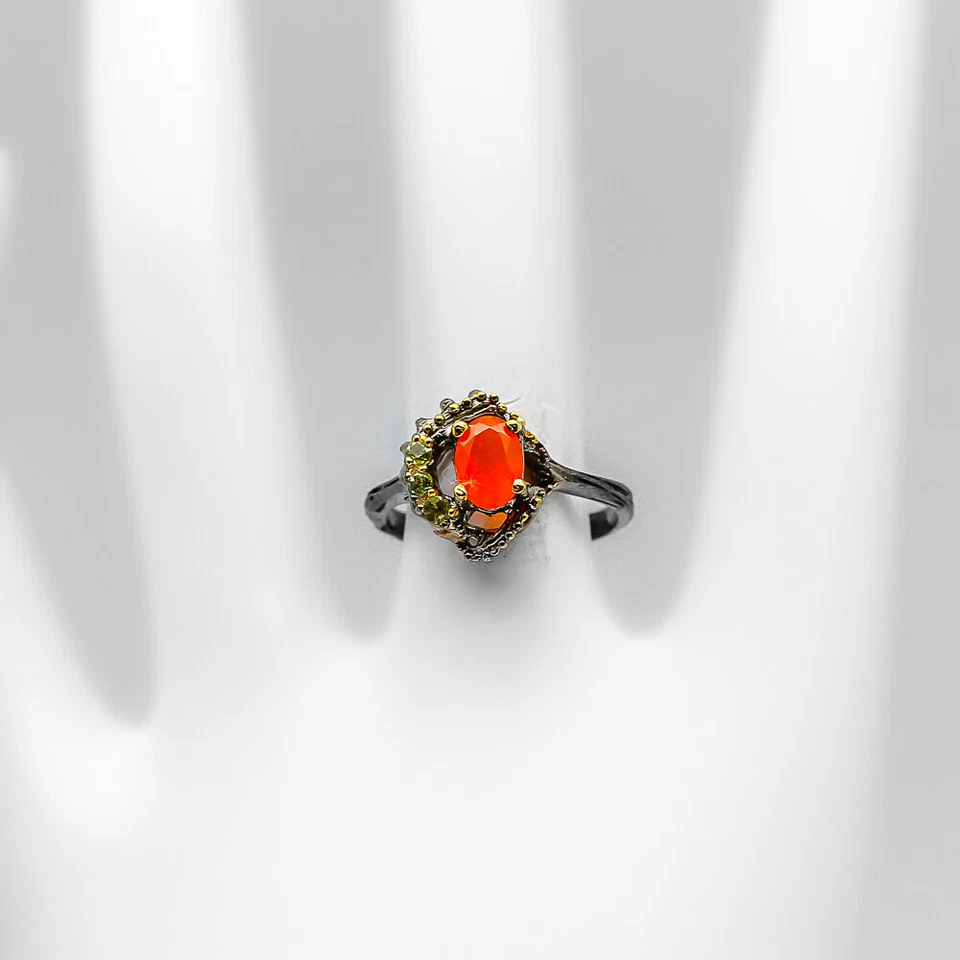 Not Enhanced Natural Carnelian Silver Ring 925 Sterling / RVS261 - Image 2 of 4