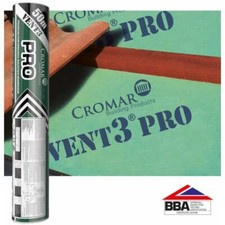 Cromar Vent 3 Pro 165g Breathable Membrane - 1.5m x 50m - BBA Approved - Heavy