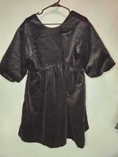 NWT Everlane Corduroy Low Back Puff Sleeve Black Mini Dress, Cottage Core, Small