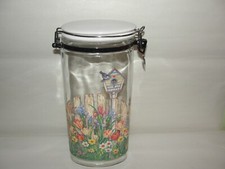 Tall Kitchen Cannister Garden Scene with Locking Lid easy storing.