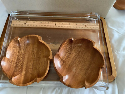 Set Of 2   6  monkey pod wood bowls