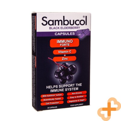 SAMBUCOL Schwarze Holunder Immuno Forte Immunsystem Ergänzung 30 Kapseln