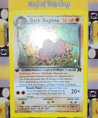 Pokemon Dark Dugtrio Team Rocket 1st Edition Holo Rare 6/82 Holo