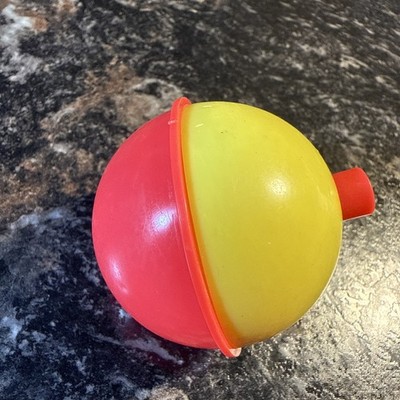 2  Yellow & Light Red Round Fishing Bobber Lot Of 20 Made In USA