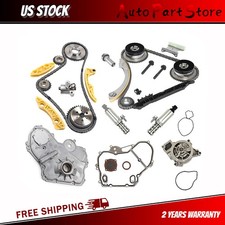 GM Ecotec 2.0L 2.4L Timing Chain Kit VCT Selenoid Actuator Gear Oil & Water Pump
